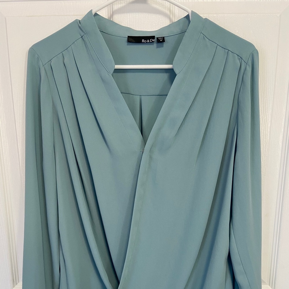 Ro&Do Drape Front Asymmetrical Blouse